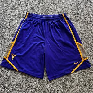Nike Kobe Bryant Basketball Shorts Mamba Lakers Blue Yellow Mens 3XL Dri-Fit NBA
